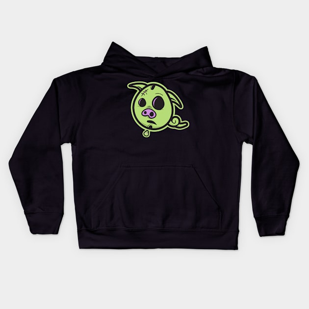 Zombie Piggy Kids Hoodie by GoldenPiggy